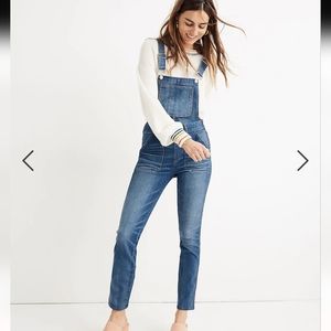 MADEWELL PETITE SKINNY OVERALLS IN JANSING WASH SIDE ZIPPER WOMEN'S SIZE…